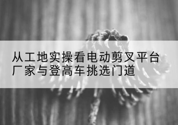 霍尔果斯电动剪叉升降平台厂家-从工地实操看电动剪叉平台厂家与登高车挑选门道