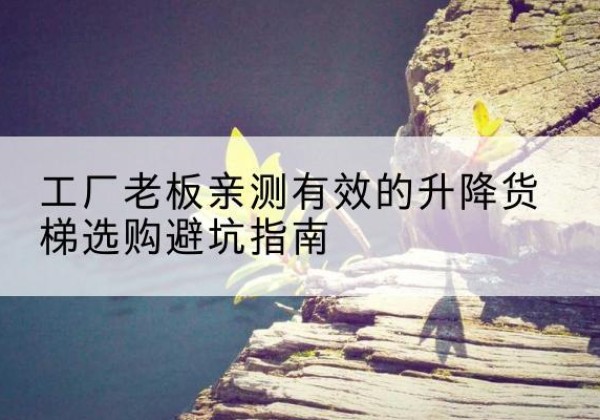 霍尔果斯升降货梯怎么选-工厂老板亲测有效的升降货梯选购避坑指南